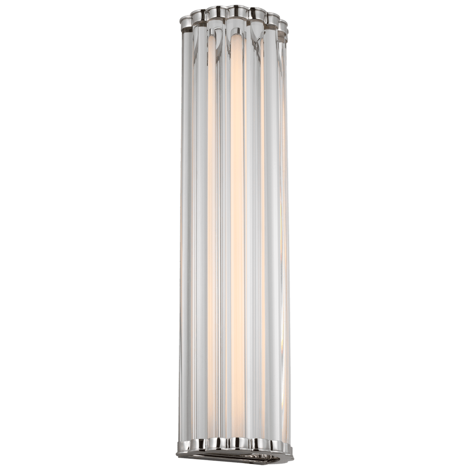 Kean 21" Sconce in Polished Nickel with Clear Glass Rods