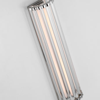 Kean 21" Sconce in Polished Nickel with Clear Glass Rods