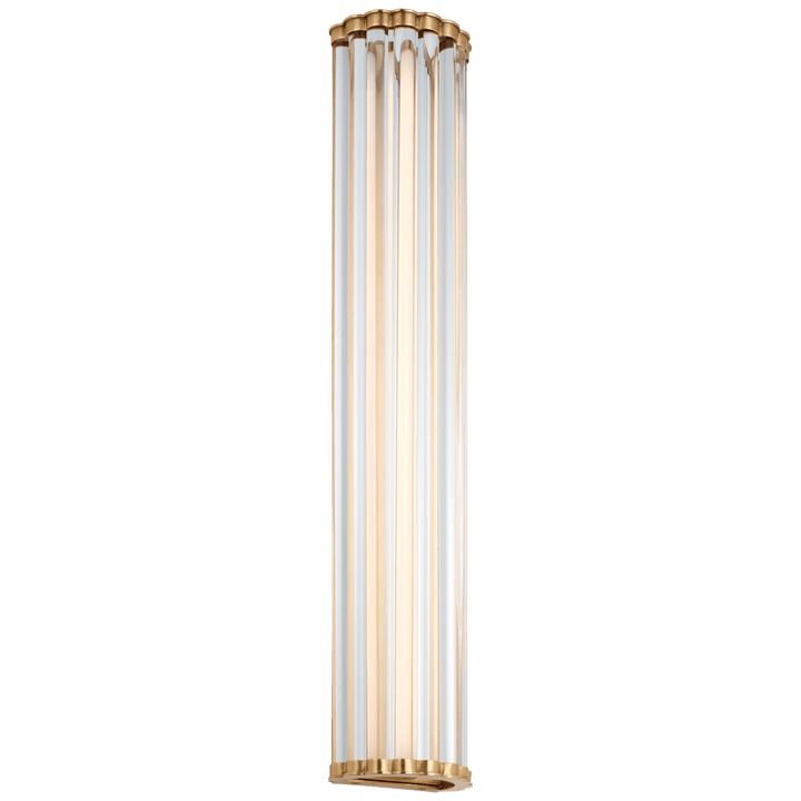 Kean 28" Sconce in Antique-Burnished Brass with Clear Glass Rods
