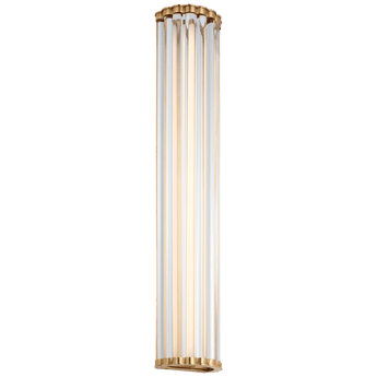 Kean 28" Sconce in Antique-Burnished Brass with Clear Glass Rods