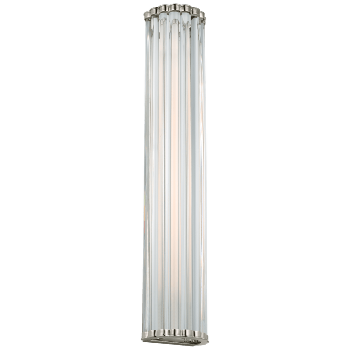 Kean 28" Sconce in Polished Nickel with Clear Glass Rods