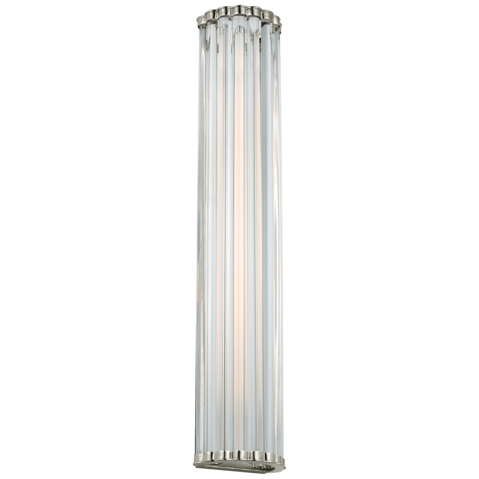 Kean 28" Sconce in Polished Nickel with Clear Glass Rods