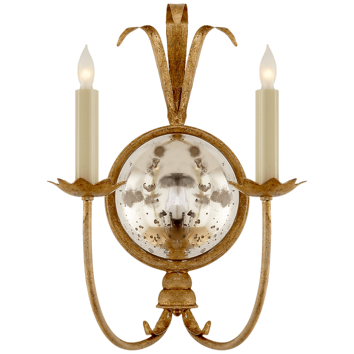 Gramercy Double Sconce in Gilded Iron