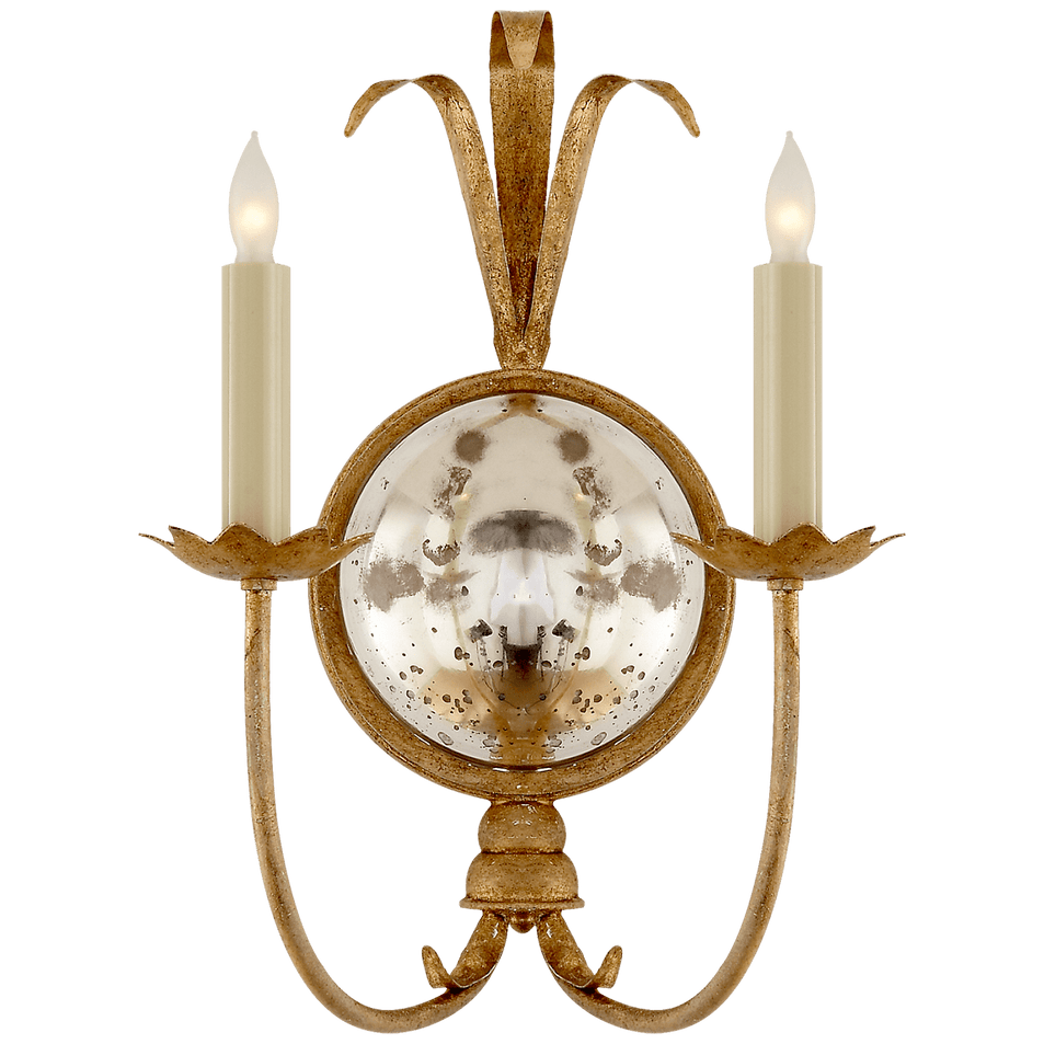 Gramercy Double Sconce in Gilded Iron