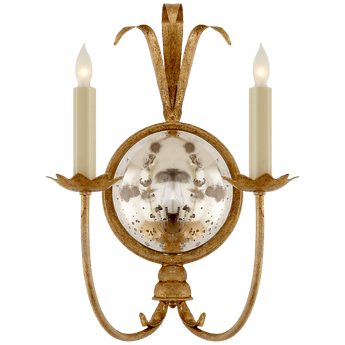 Gramercy Double Sconce in Gilded Iron