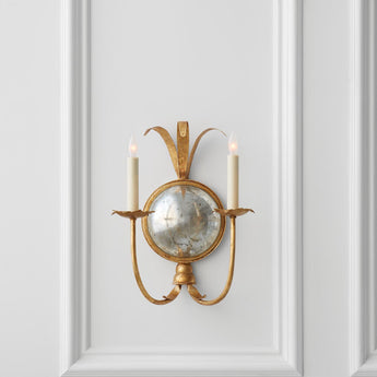 Gramercy Double Sconce, a premium Decorative light by Visual Comfort. Close - up image of its design.