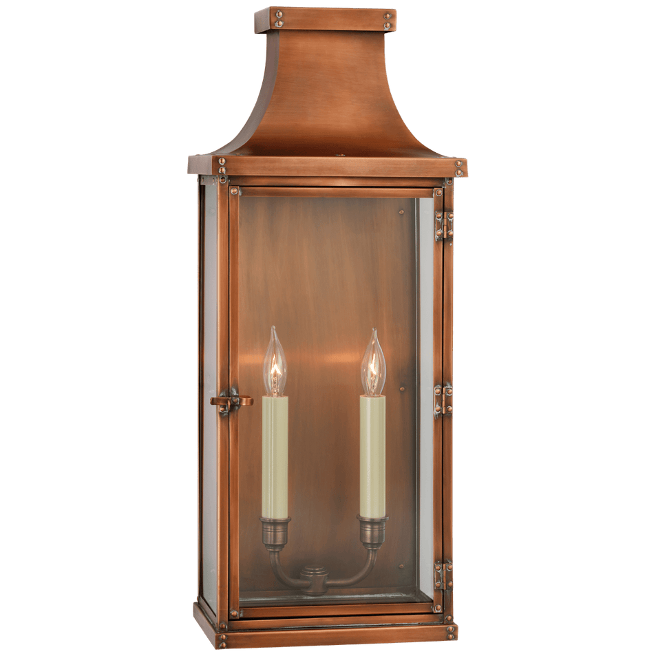 Bedford Wide Tall 3/4 Lantern, a premium Wall light by Visual Comfort & Co. Close - up image of its design.