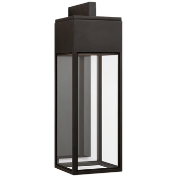 Irvine Large Bracketed Wall Lantern in Bronze with Clear Glass