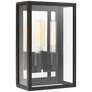 Fresno Medium 2-Light 3/4 Wall Lantern in Aged Iron with Clear Glass