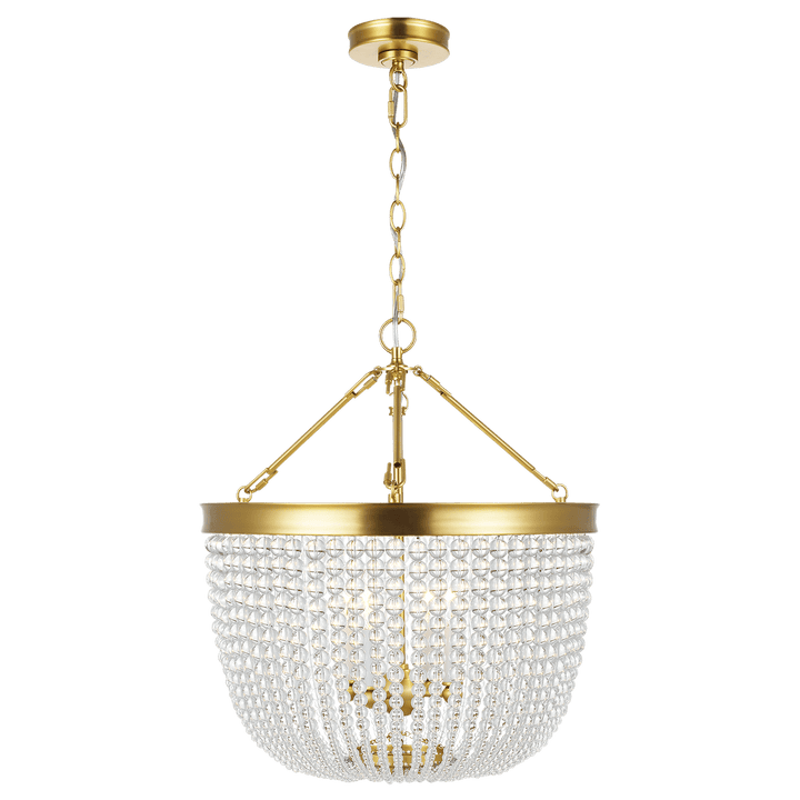 Summerhill Large Pendant in Burnished Brass with Clear Glass
