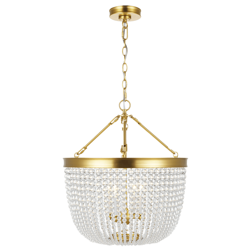 Summerhill Large Pendant in Burnished Brass with Clear Glass