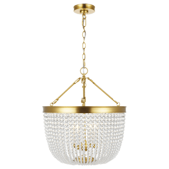 Summerhill Large Pendant in Burnished Brass with Clear Glass