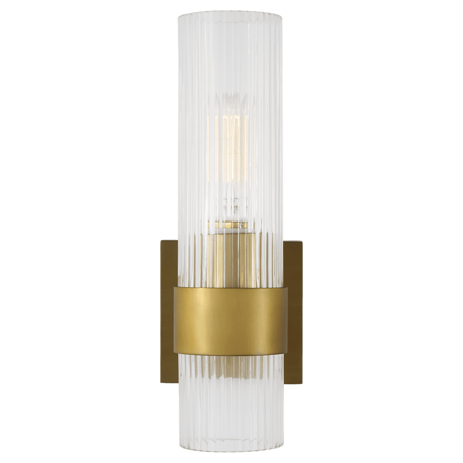Geneva Sconce in Burnished Brass with Clear Glass