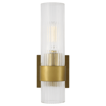 Geneva Sconce in Burnished Brass with Clear Glass