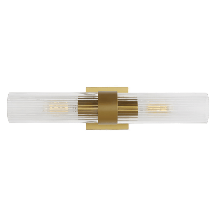 Geneva Linear Sconce in Burnished Brass with Clear Glass