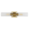 Geneva Linear Sconce in Burnished Brass with Clear Glass