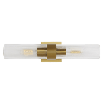 Geneva Linear Sconce in Burnished Brass with Clear Glass