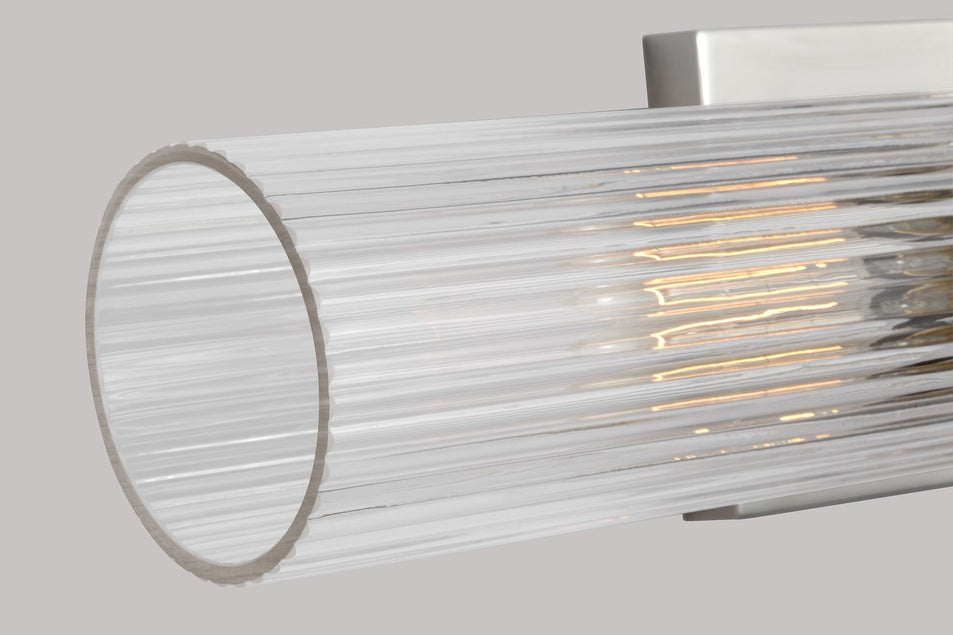 Geneva Linear Sconce in Polished Nickel with Clear Glass
