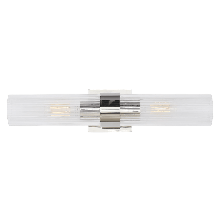 Geneva Linear Sconce in Polished Nickel with Clear Glass