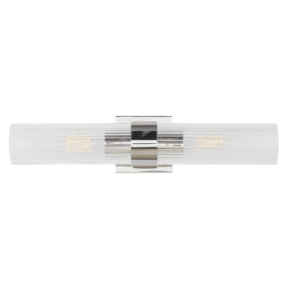 Geneva Linear Sconce in Polished Nickel with Clear Glass