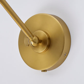 Wellfleet Single Arm Cone Task Sconce in Midnight Black and Burnished Brass with Matte Black