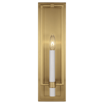 Marston Tall Wall Sconce in Burnished Brass with No Option