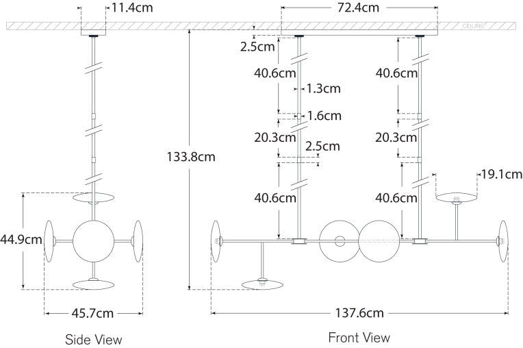 Calvino Large Linear Chandelier Blueprint