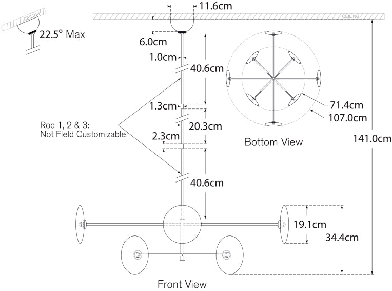 Calvino X-Large Radial Chandelier Blueprint