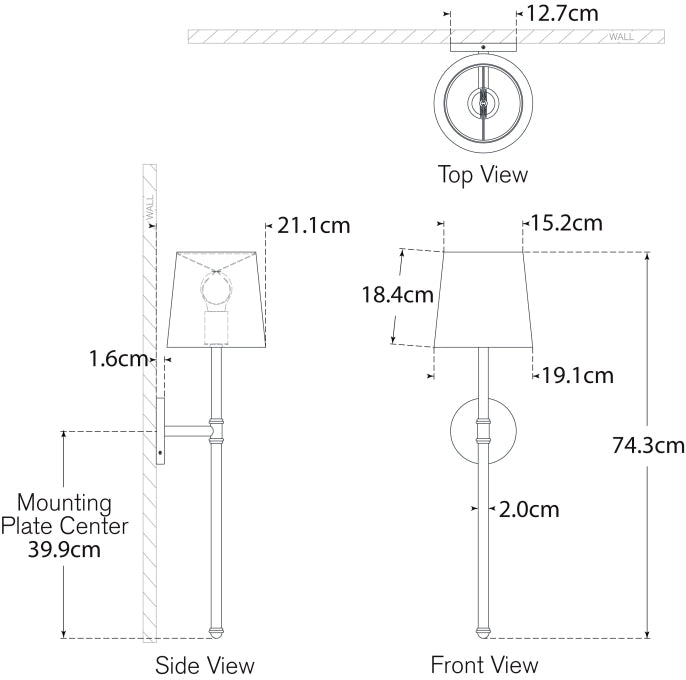 Camille Large Tail Sconce Blueprint