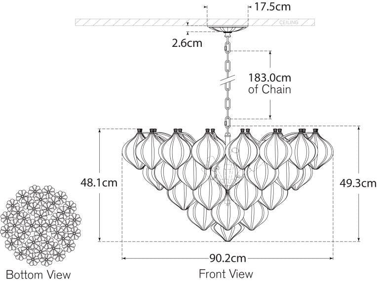 Caselli 36" Basket Chandelier Blueprint