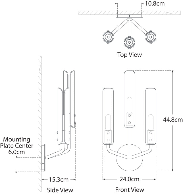 Applique Tripla Casoria 17" Progetto