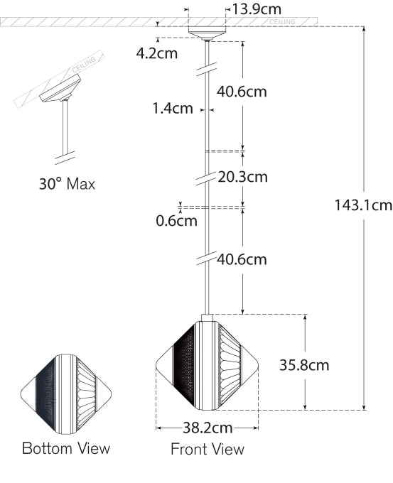 Copper Coast 15" Karo and Olive Cut Pendant Blueprint