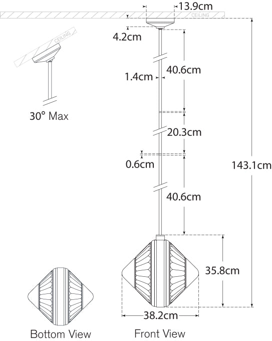 Copper Coast 15" Olive Cut Pendant Blueprint