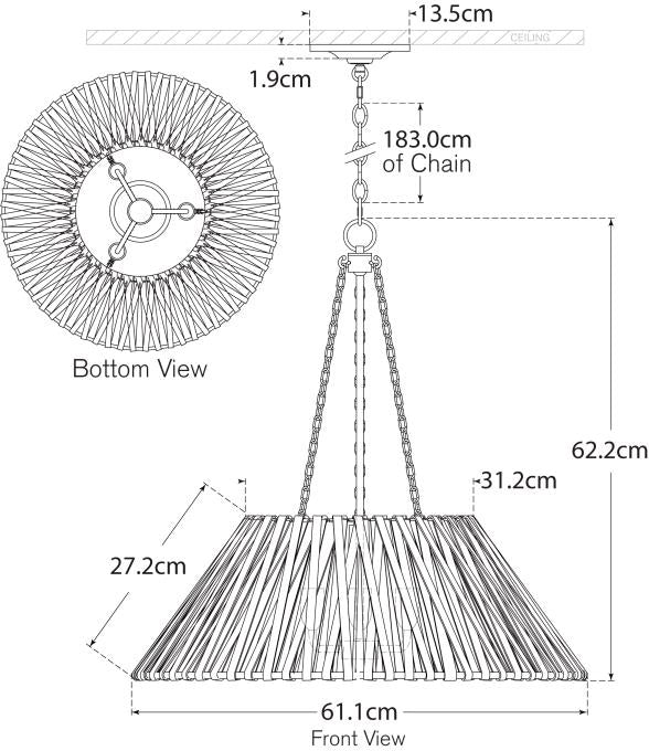 Corinne 24" Wrapped Hanging Shade Blueprint
