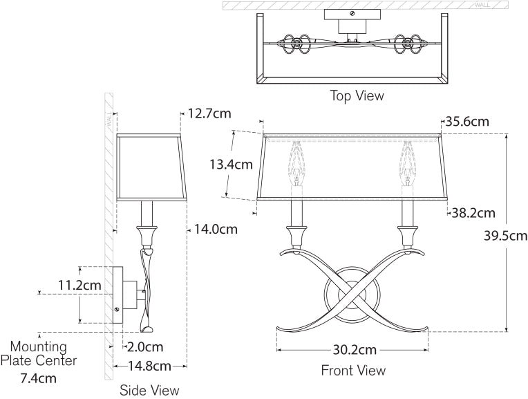 Cross Bouillotte Large Sconce Blueprint