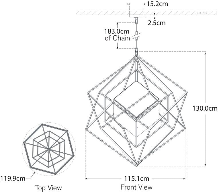 Cubist Large Chandelier Blueprint