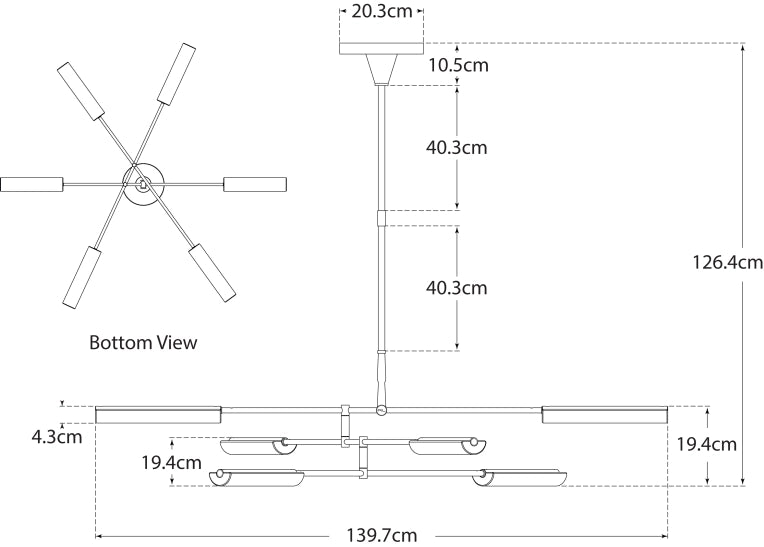 Daley Large Six Light Chandelier Blueprint