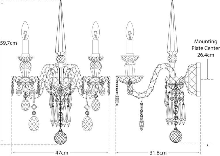 Daniela Medium Double Sconce Blueprint