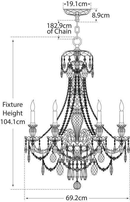 Daniela Medium One-Tier Chandelier Blueprint