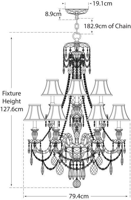Daniela Medium Two-Tier Chandelier Blueprint