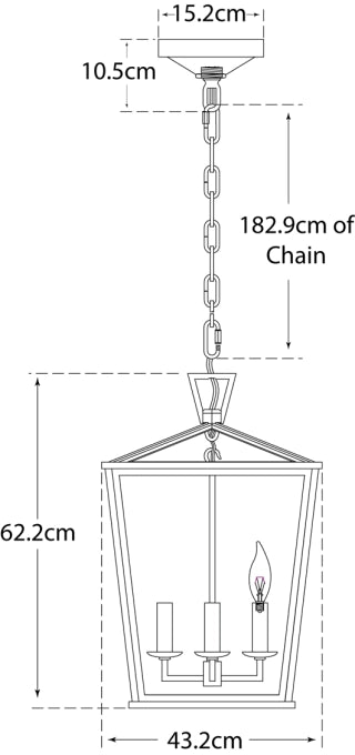 Darlana Medium Hanging Lantern Blueprint