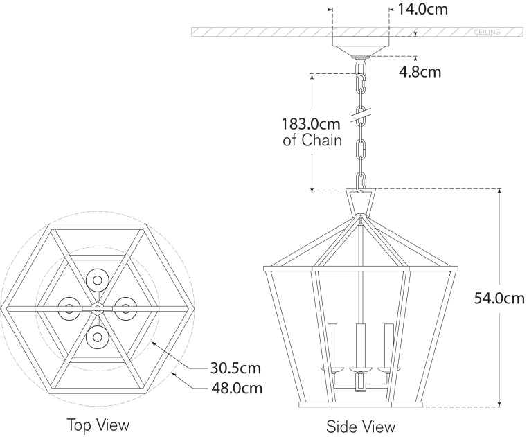 Darlana Medium Hexagonal Lantern Blueprint