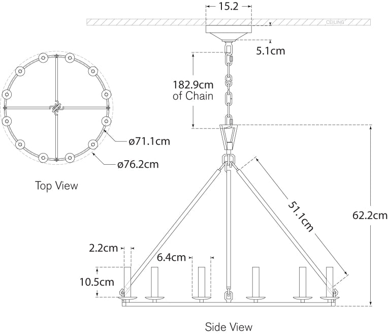Darlana Medium Single Ring Chandelier Blueprint