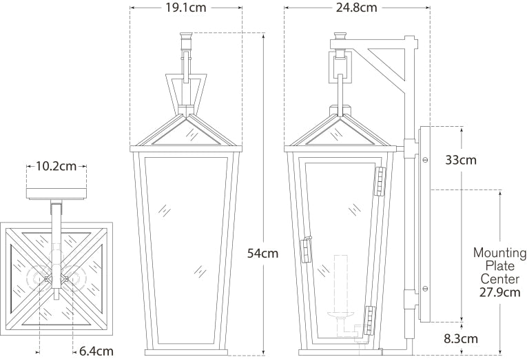 Darlana Small Tall Bracketed Wall Lantern Blueprint