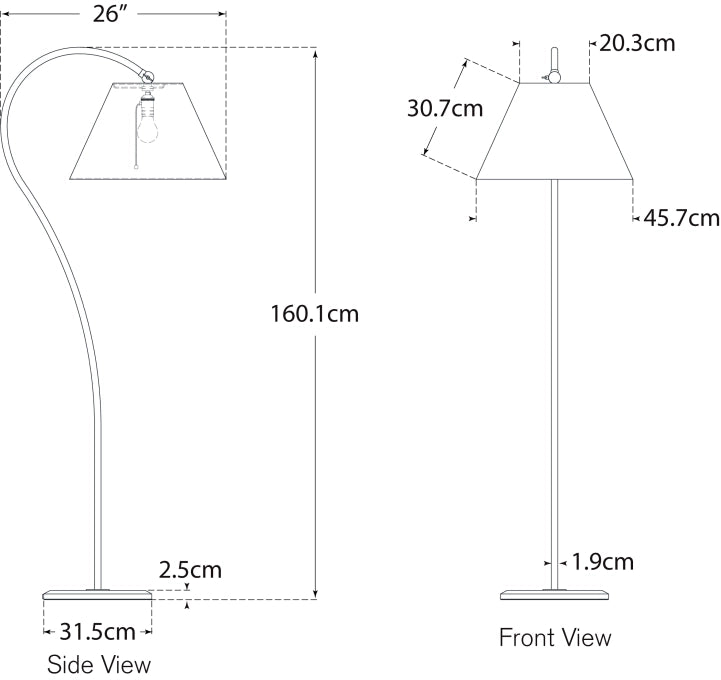 Dume Large Arched Floor Lamp Blueprint