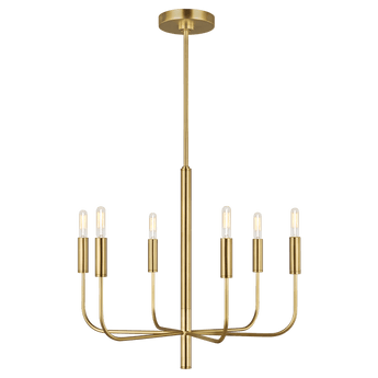 Brianna Small Chandelier in Burnished Brass with No Option