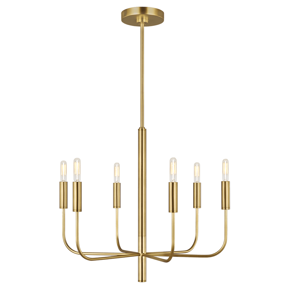 Brianna Small Chandelier in Burnished Brass with No Option