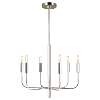 Brianna Small Chandelier in Polished Nickel with No Option