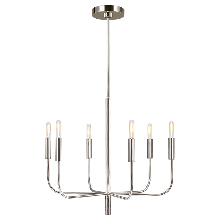Brianna Small Chandelier in Polished Nickel with No Option