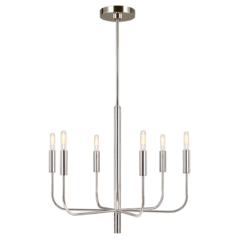 Brianna Small Chandelier in Polished Nickel with No Option